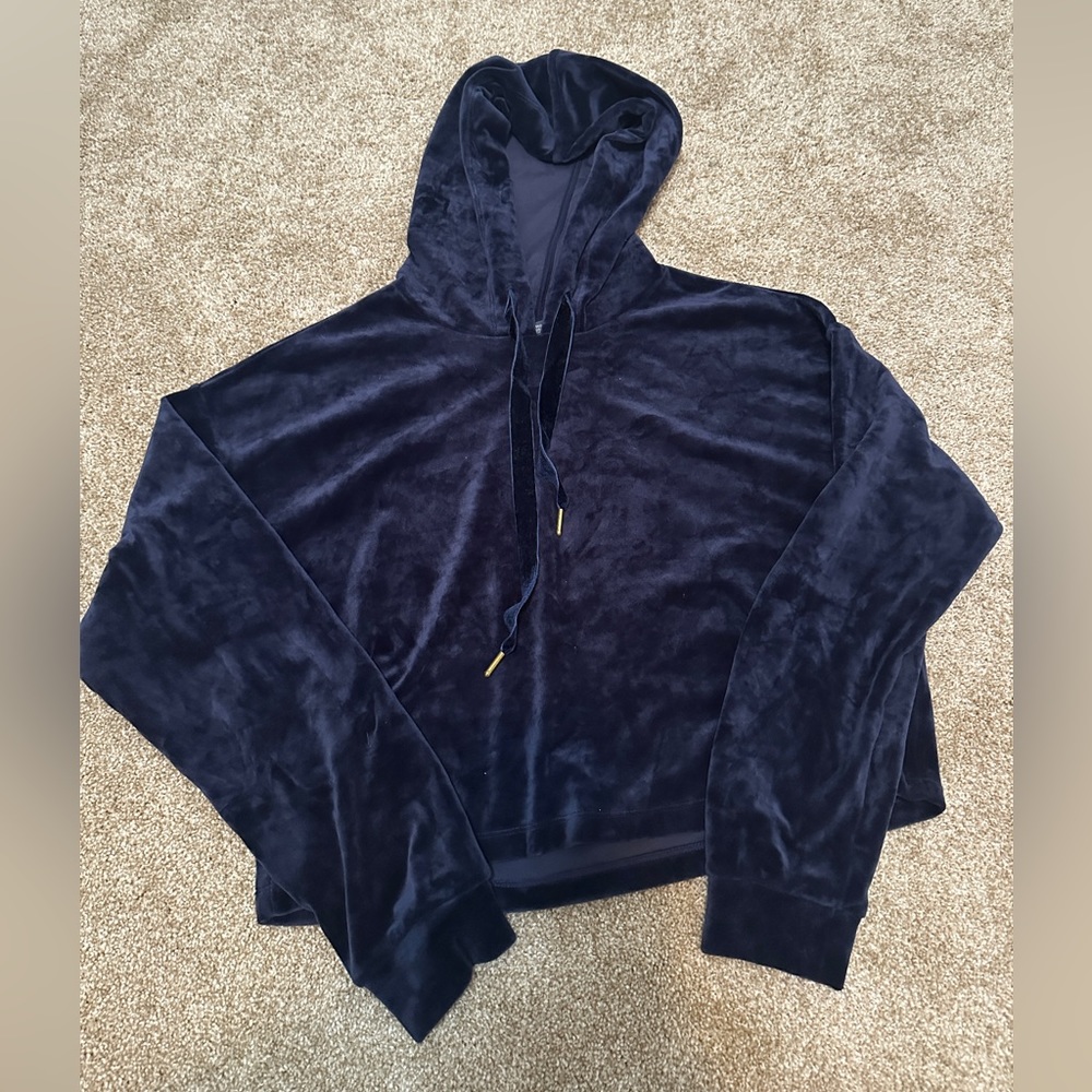 Blue Cropped Hoodie